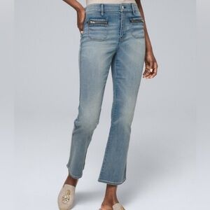 White House Black Market High Rise Flare Crop jeans Sz 0 WHBM 🍁🍁